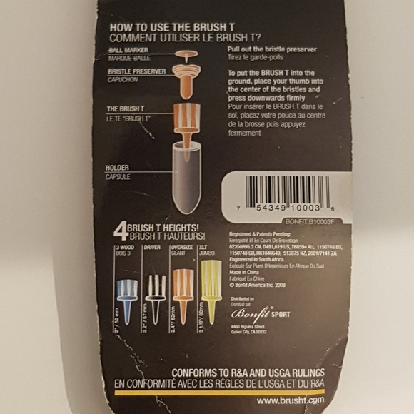 3 pack of Brush T golf tees - Picture 3 of 3